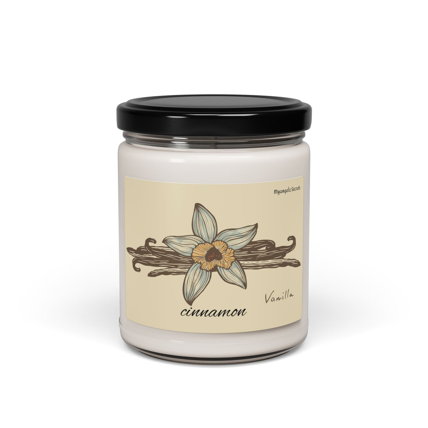 Myangelz Secrets Cinnamon Vanilla Scented Soy Candle, 9oz